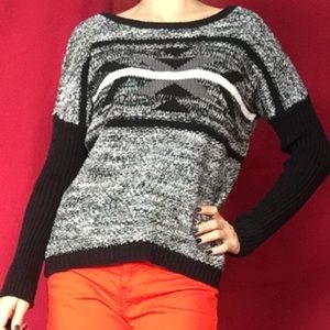 Oversized Roxy black/white/grey sweater